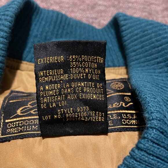 Vintage Eddie Bauer Downlight Men’s Medium Vest Puffer Quilted Outdoors Teal - Picture 4 of 9